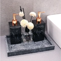 marble texture bathroom tray accessories set resin soap dispenser luxury tissue box storage plates christmas home decorat