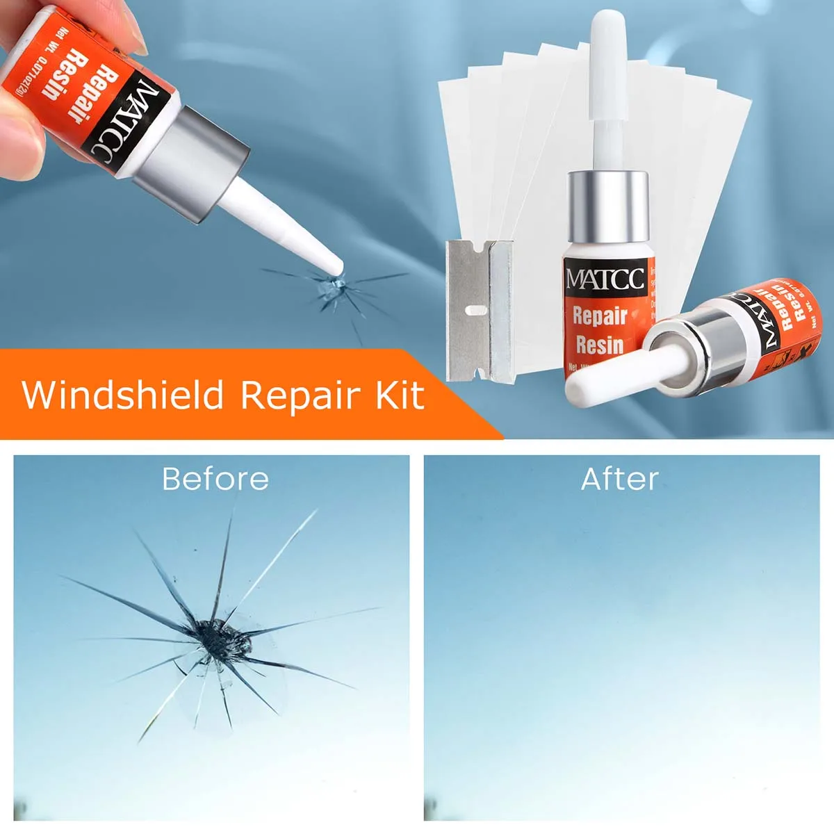 Набор из смолы для ремонта лобового стекла автомобиля набор автомобильных