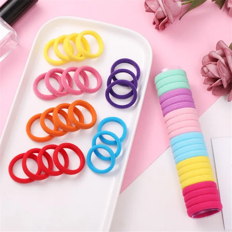 Милые красочные нейлоновые эластичные резинки для волос девочек 22 шт./компл.