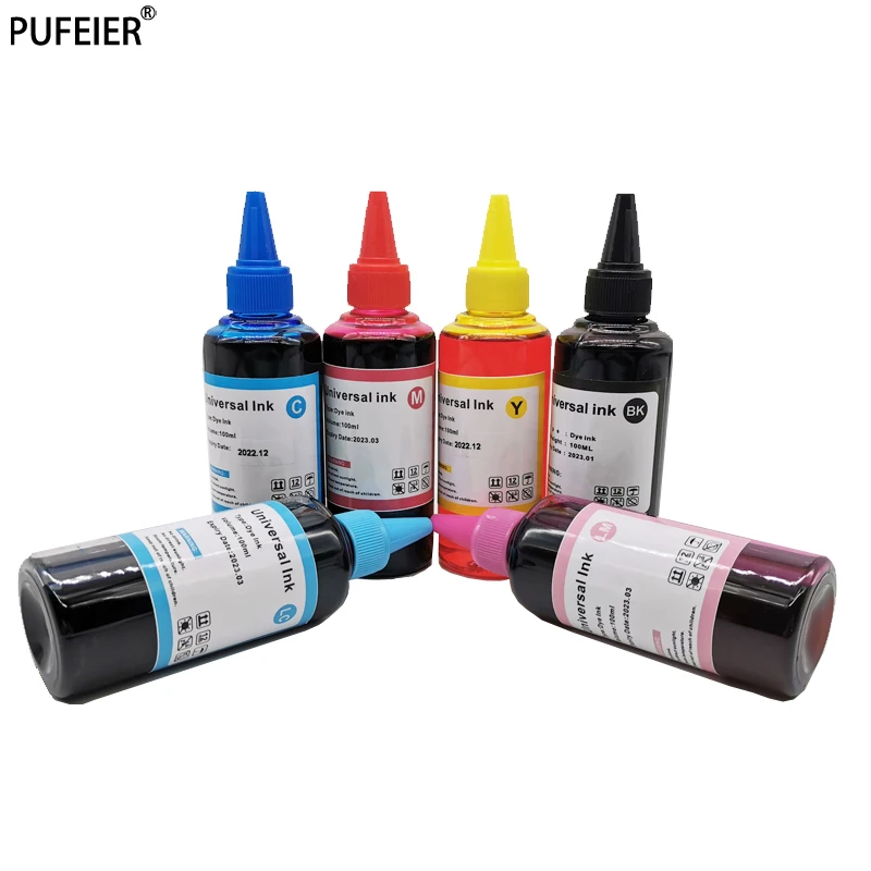 Наборы для заправки чернил на водной основе 100 мл яркие цвета Epson 6 бутылок