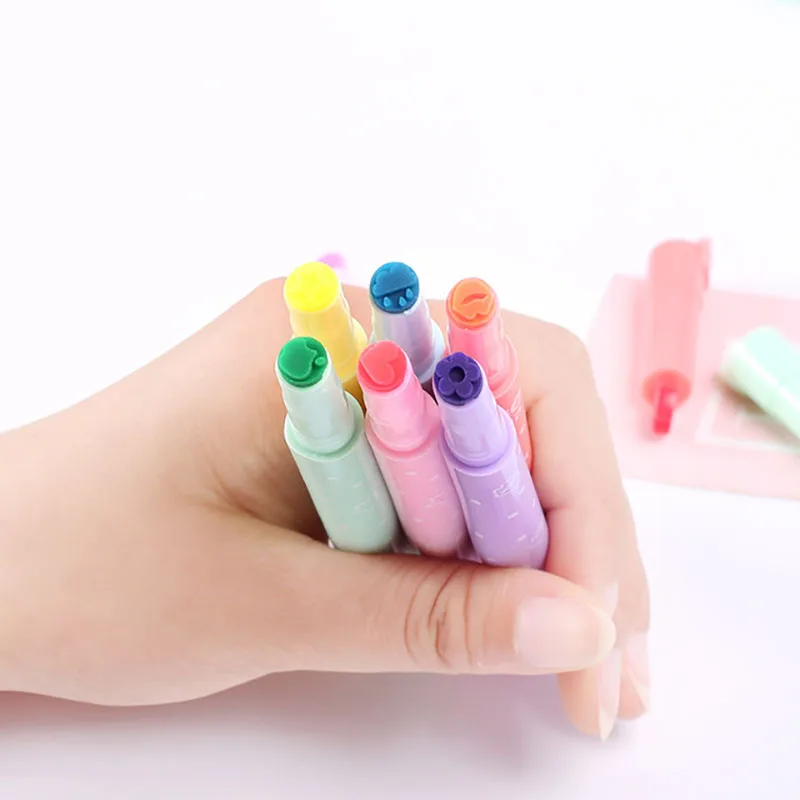 Милая ручка хайлайтер карамельный цвет цветок Звезда модель штамп маркер для