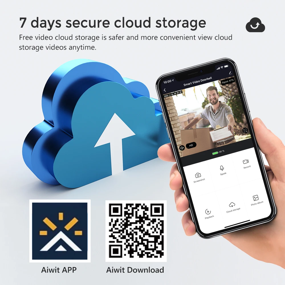 

Video Doorbell V5 Smart Wireless WiFi Security Door Bell Visual Recording Home Monitor Night Vision Intercom Camera