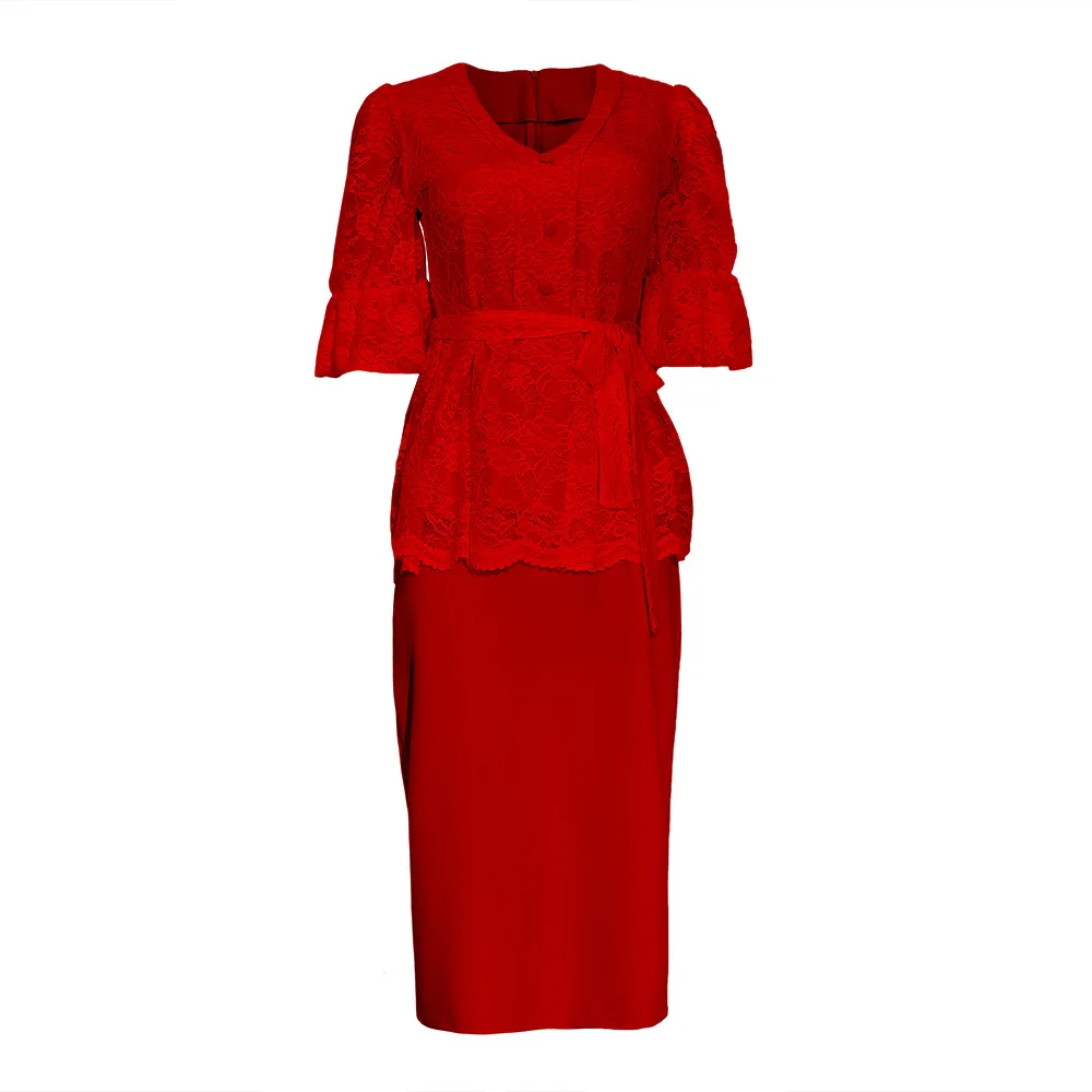 

African Design Lace Dashiki Dress Tops Skirts Suits Abaya 2pcs Sets Luxury Bazin Maxi Robe Gowns Sexy Lady Riche Evening Party