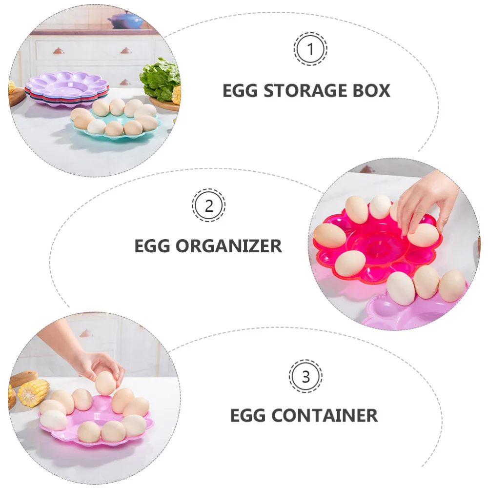

4PcsPlastic Egg Keeping Boxes Egg Storage Boxes Egg Holders (Random Color)