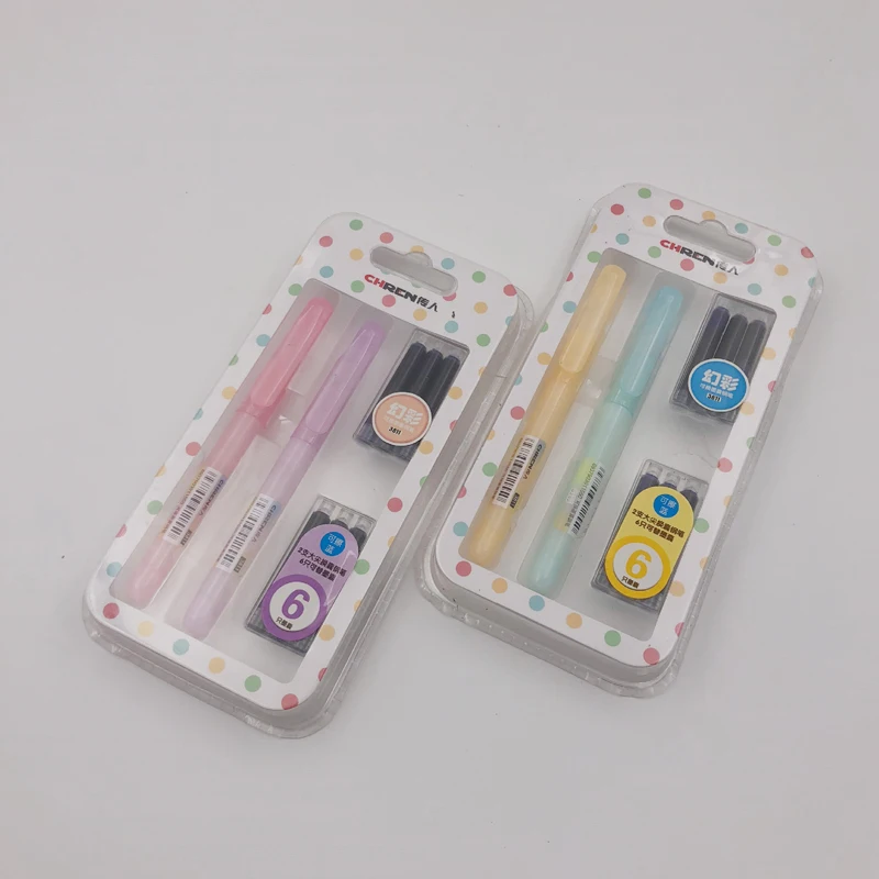 Милый набор перьевых ручек ярких цветов с чернильными ручками роскошные ручки