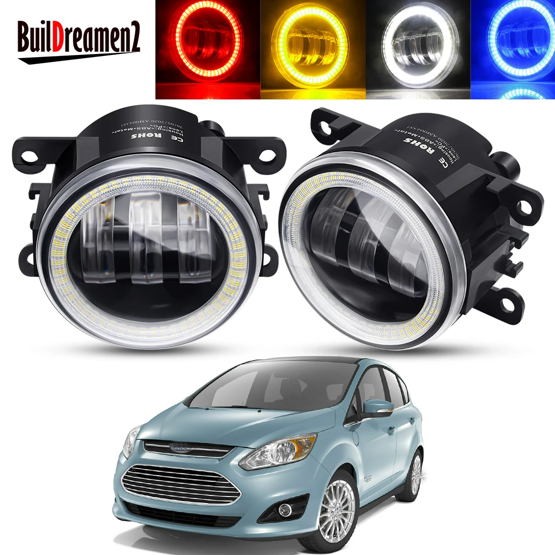 

Автомобильные противотуманные фары Angel Eye, 2 шт. в сборе, светодиодные линзы, DRL, противотуманные, дневные ходовые огни, 12 В, для Ford C-Max 2/II MPV ...