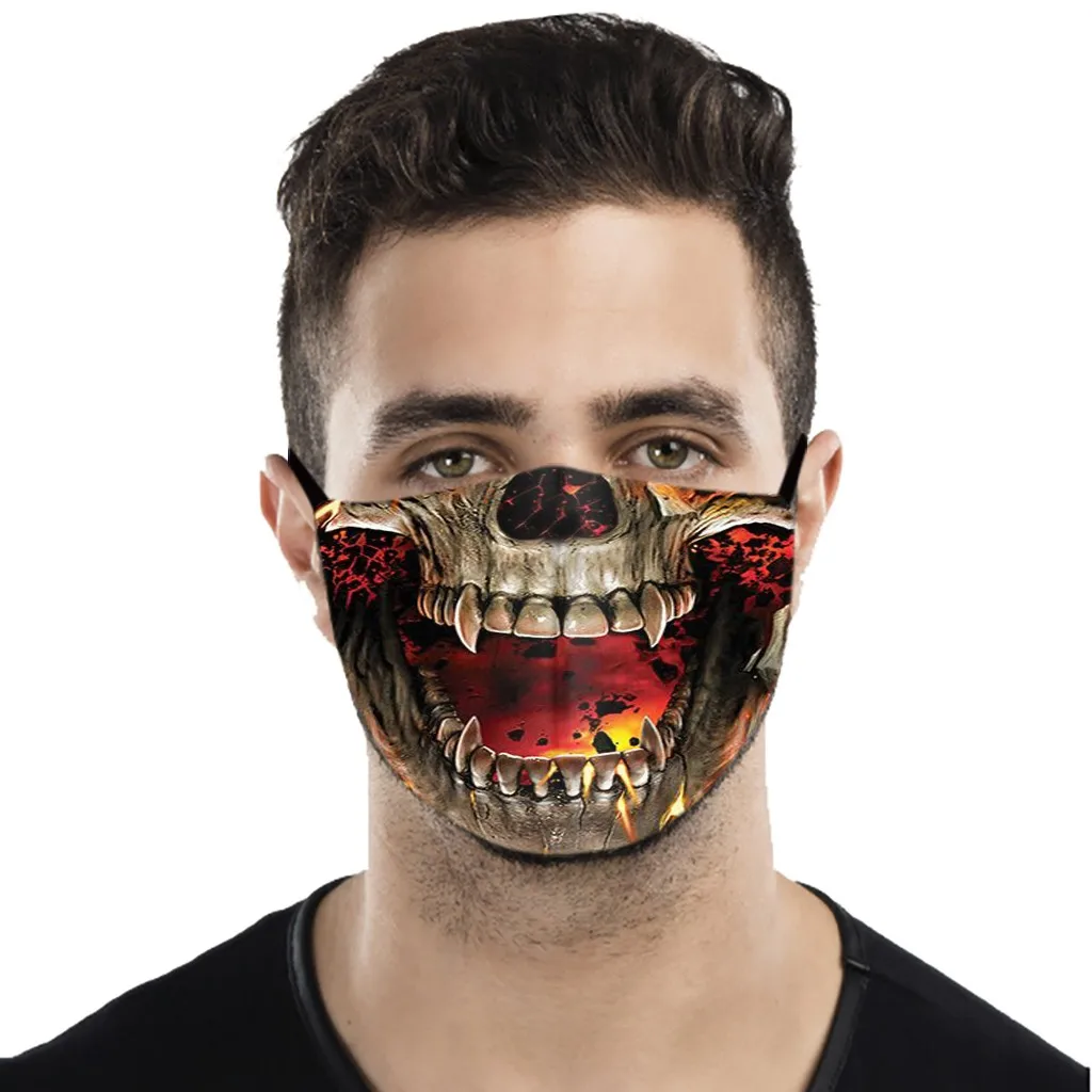 Моющаяся мужская маска с принтом черепа розы тканевая многоразовая против