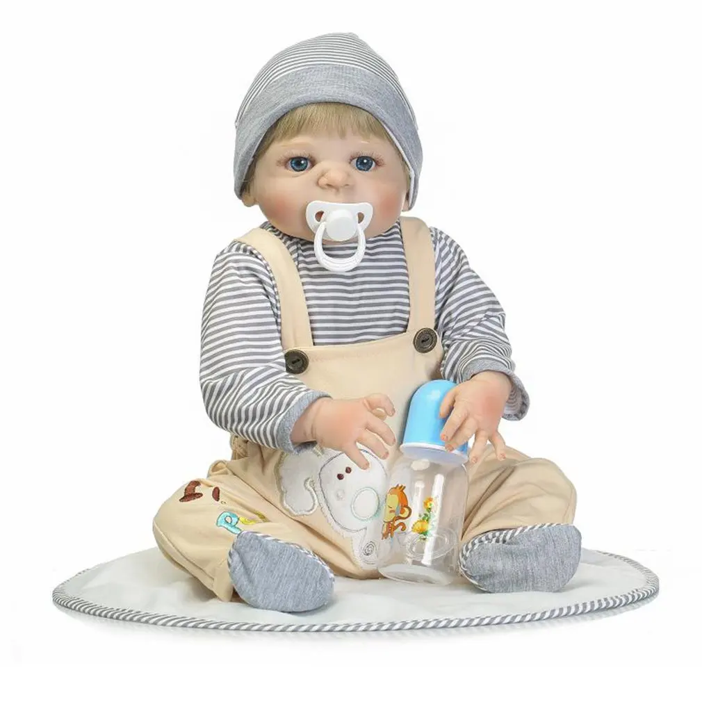 

55cm Full Body Soft Silicone Vinyl Baby Doll Handmade Adorable Lovely Lifelike Toddler Newborn Baby Doll Toys Boy Kid Doll