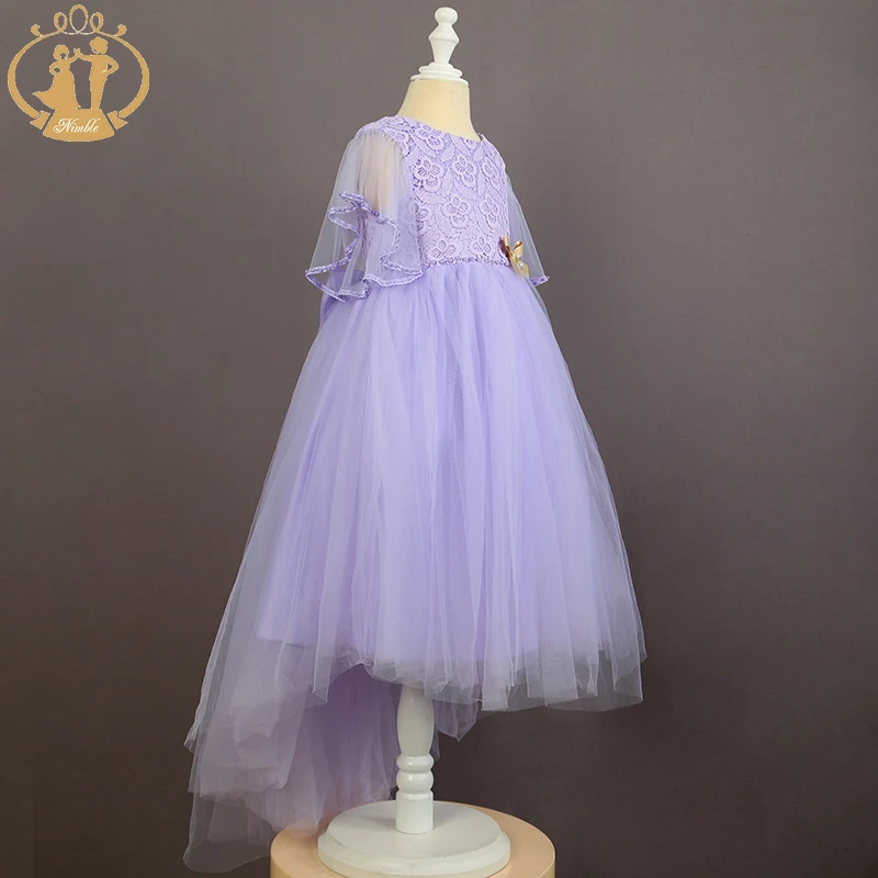 Nimble girls dress Long flower girl For Party And Wedding Princess Mesh Formal Ankle with Tail | Детская одежда и обувь