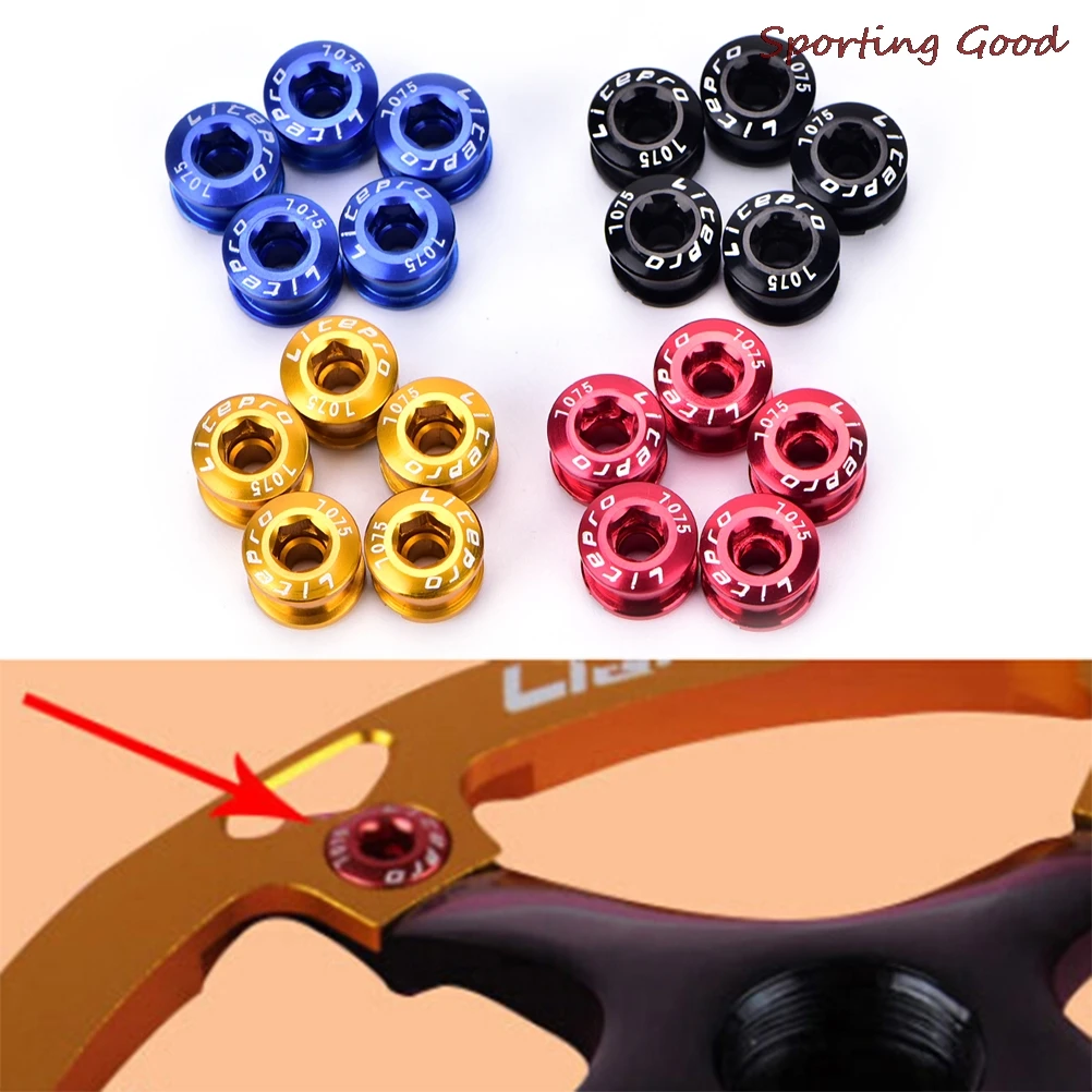 

5PCS Bicycle Chainwheel Screws Alloy CNC 7075 Chainring Wheel Bolt Road MTB Bike Disc Screws For Crankset Bicycle Parts