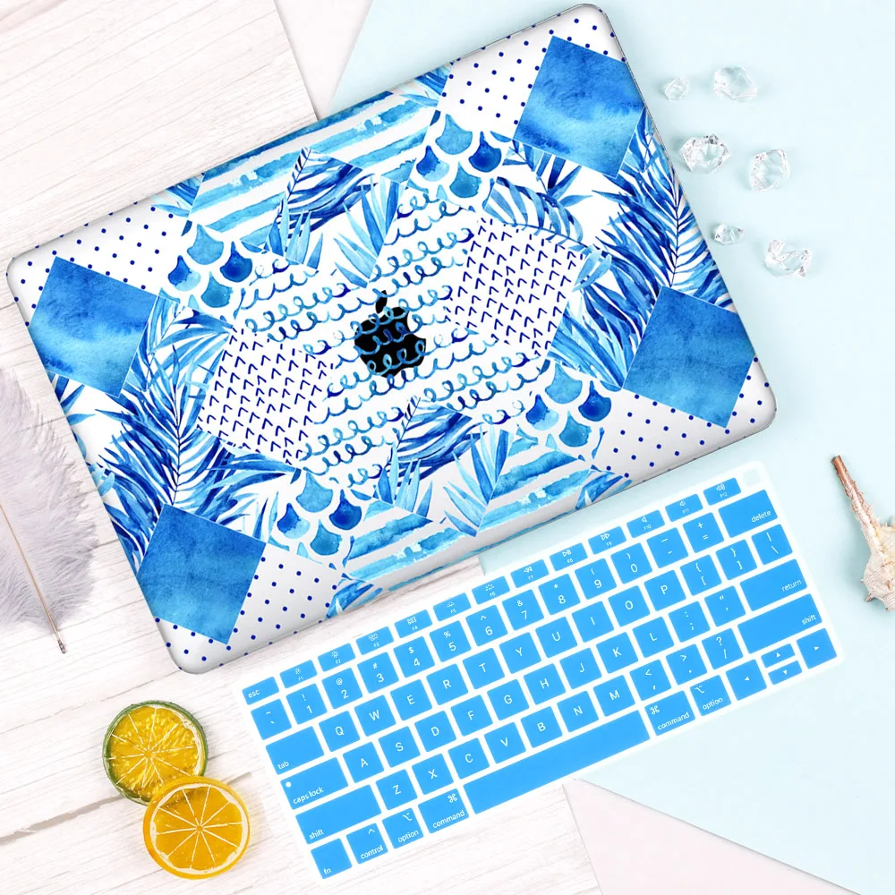 Для MacBook Air 13 дюймов Чехол A1932 Pro 13 Touch bar летний узор чехол для ноутбука клавиатура защитная пленка для экрана