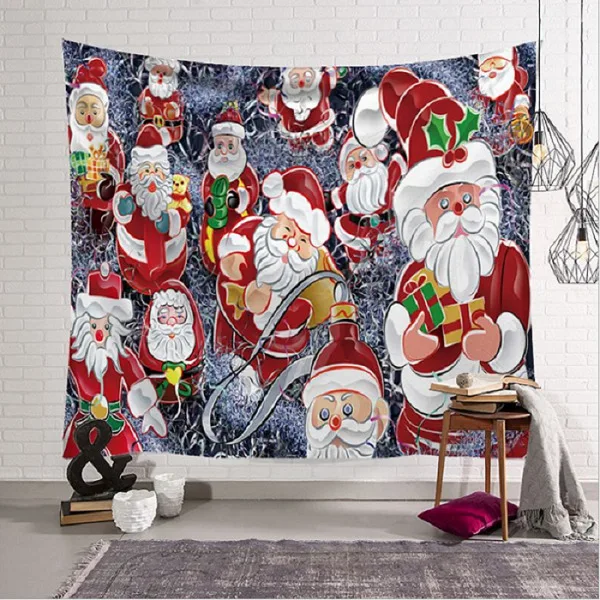 2019 модный мультяшный узор Рождественский гобелен Санта Клаус Олень гобелены