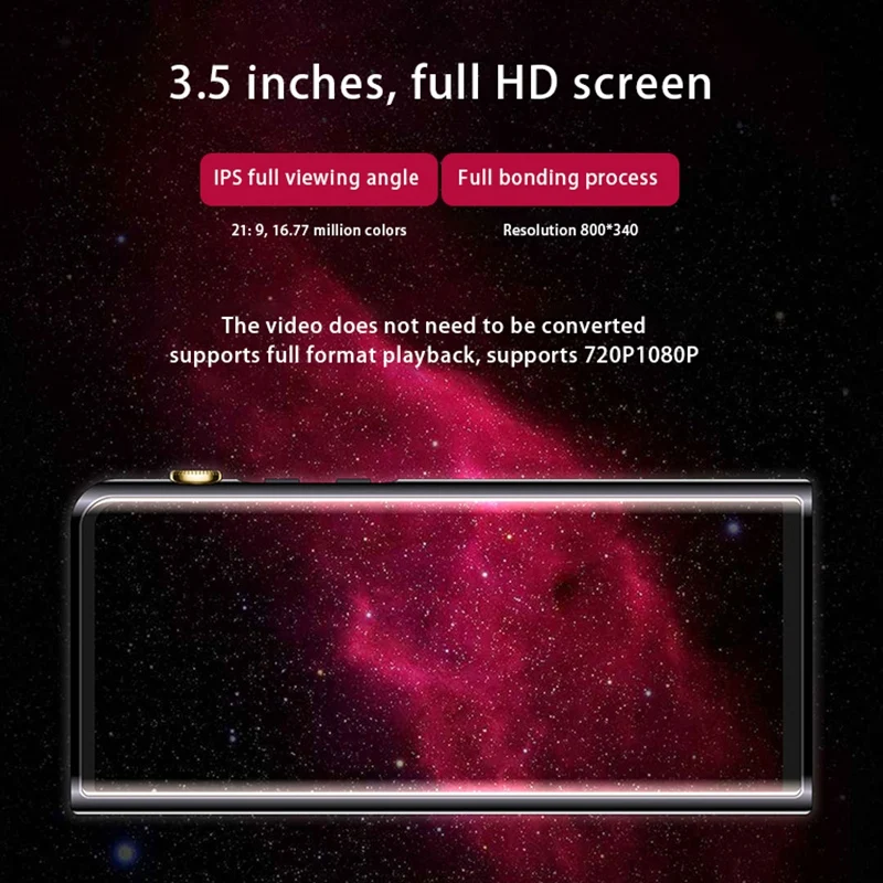 

MP3 Portable MP5 Full-Screen Press Wifi Bluetooth Internet Video Player Student Read Novels Learn Listening 8GB Memory