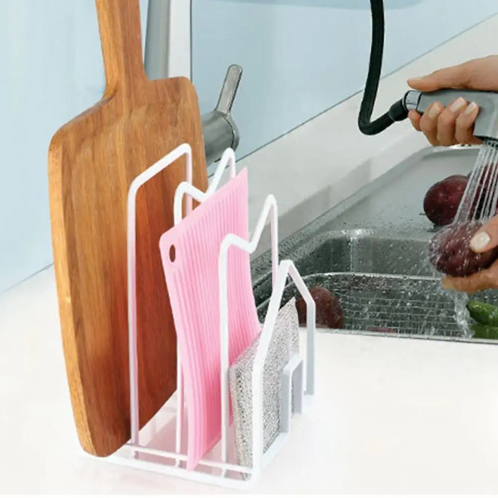 

Cutting Board Rack Stable Wrought lron Multi-grids Pot Pan Lids Holder Chopping Board Organizer Pot Lid Organizer