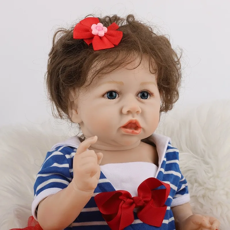 

58cm Simulation Baby Rebirth Doll Baby Early Education Toys Photography Props Full Body Silicone and Cloth Doll Comfortable