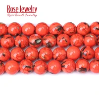 natural orange shell howlite stone round beads for jewelry making 4 12 mm turquoises spacer beads diy handmade jewelry 15
