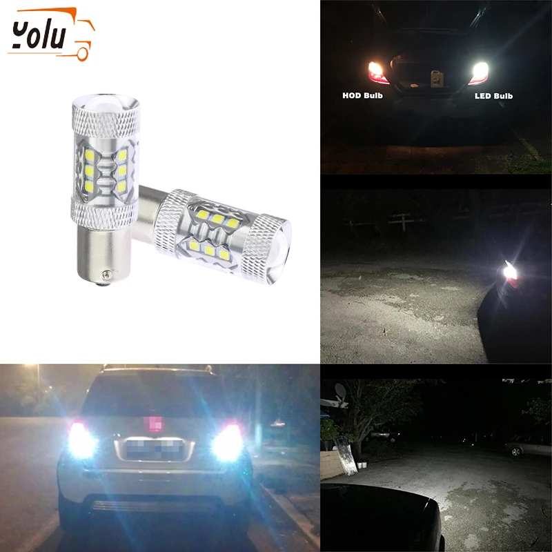 YOLU Car Led Light High Power Lights Bulb 1156 80W Reversing Lamp Backup Lamps Fog Turn Signal | Автомобили и мотоциклы