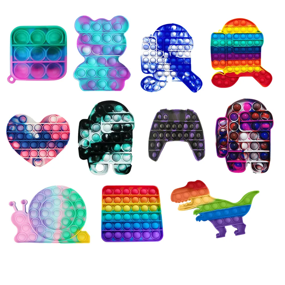 

Funny Lot SizeToy Fidget Toys Push Bubble School Bag Board Pendant Hot Sale Adult Pop Decompression Toy Children Anti-Stress