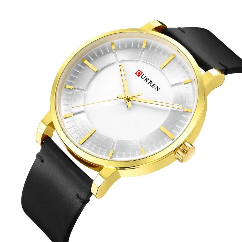 CURREN повседневные мужские водонепроницаемые часы с кожаным ремешком спортивные