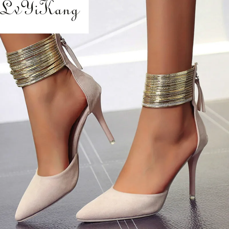 

Женские босоножки на высоком тонком каблуке, босоножки с острым носком и шнуровкой, дизайнерская Летняя женская обувь для вечеринки и свадь...