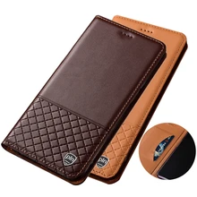 Genuine Leather Magnetic Mobile Phone Bag Case For Xiaomi Poco X3 GT/Xiaomi Poco X3 NFC/Xiaomi Poco X3 Flip Cover With Kickstand