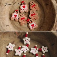 jane z ann gingerbread doll christmas star handmade wool felt decoration baby studio shooting accessories newborn photo props