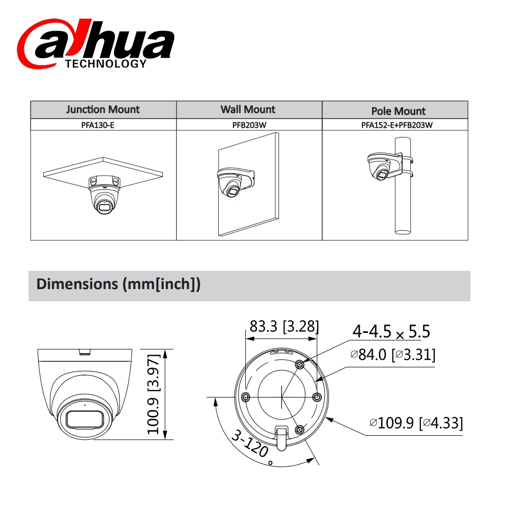 IP-камера Dahua 8 Мп ИК с фиксированным фокусным расстоянием сетевая POE со встроенным