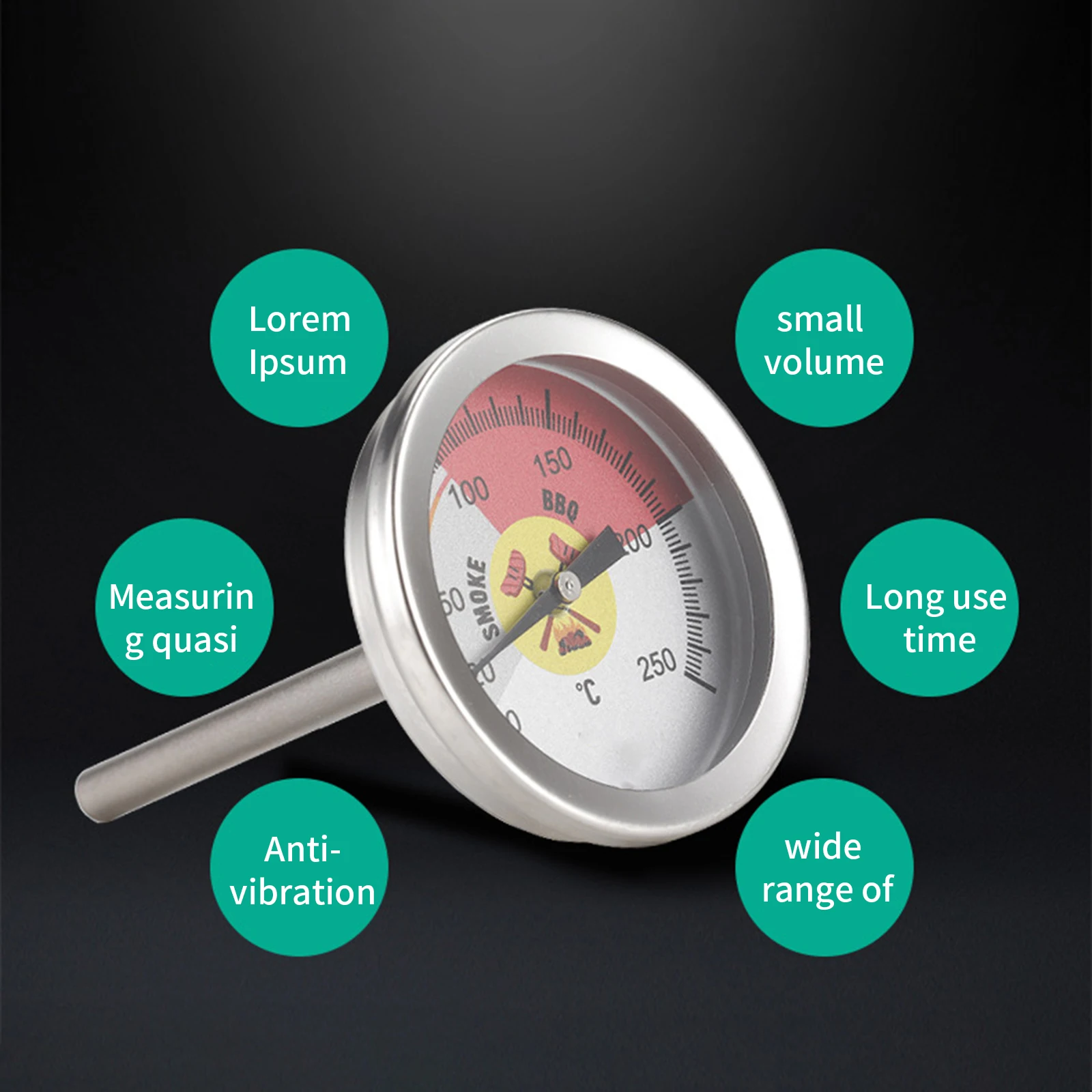 

0-250 Kitchen Oven Bbq Thermometers Stainless Steel Food Meat Dial Thermometer Temperature Gauge Household Supplies