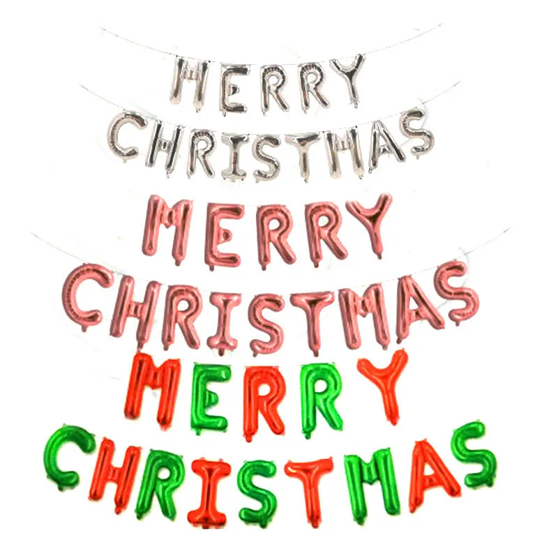 

16 дюймов розовое золото священный золотой красный зеленый Счастливого Рождества английские буквы алюминиевые шары посылка годний набор