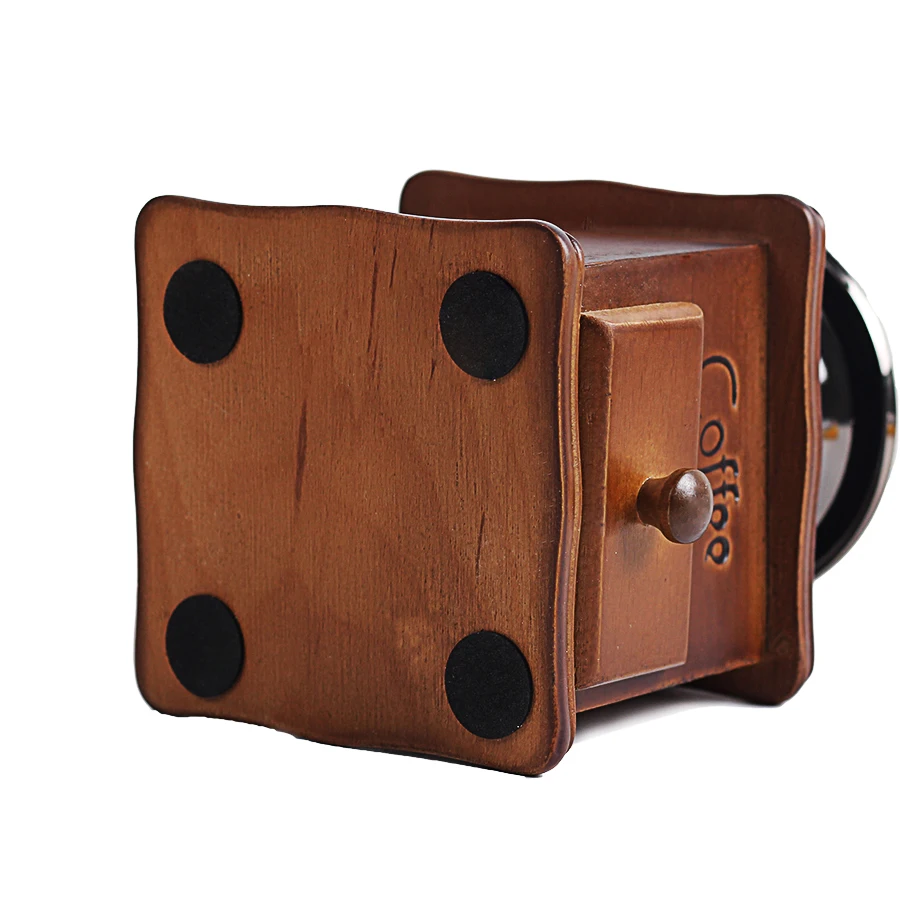 

Wooden Handmade Coffee Beans Grinding Manual Grinder Machine Retro Wood Design Hand Coffee Burr Mill Manual Bean Grinder