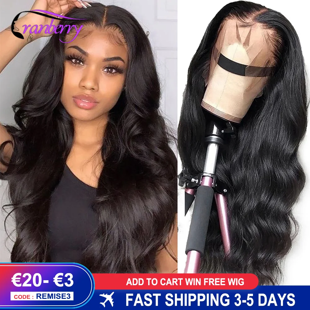 Клюквы волосы T средняя часть тела волна Синтетические на кружеве парик