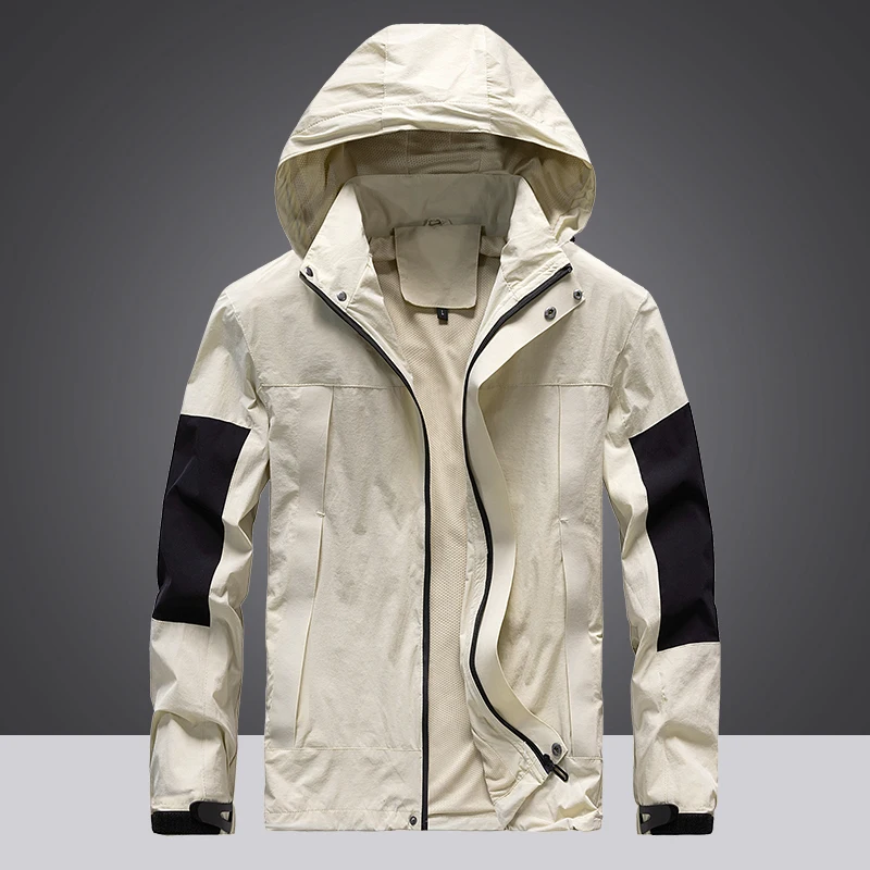 

Мужское пальто для отдыха на весну и осень, уличная спортивная ветрозащитная тонкая куртка с капюшоном, модный Stormsuit, костюм для альпинизма, ...