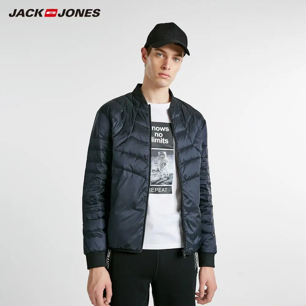 JackJones мужской зимний Базовый Стиль Бейсбольный воротник термокуртка C |