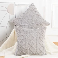 2pcs 45x45cm gray plush cushion cover pillow cover for living room pillow case for car geometry nordic housse de coussin
