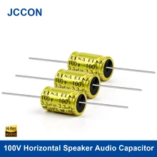10Pcs 100V Horizontal Speaker Audio Capacitor Non Polarity Frequency Divider Crossover Polypropylene 1UF 1.5UF 2.2UF 3.3UF 4.7UF