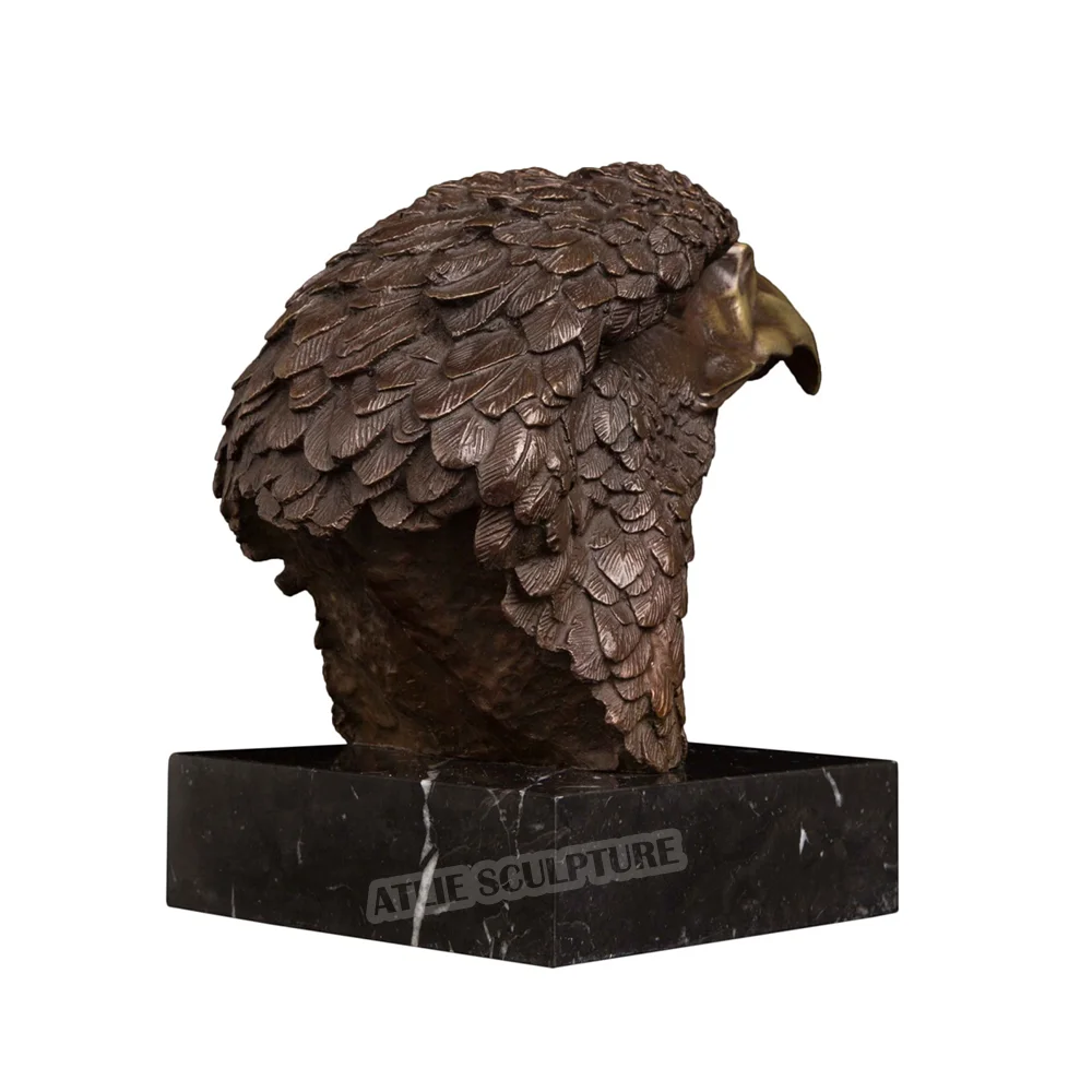Статуэтка Голова Орла настоящая бронзовая Сокол ястреб скульптура животное