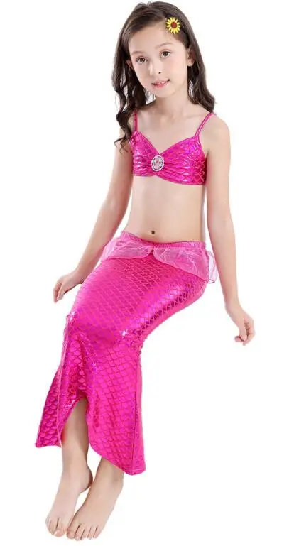 Комплект бикини из 3 предметов для девочек купальник с хвостом Русалочки