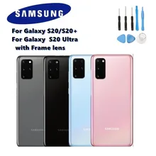 Original SAMSUNG Galaxy S20 S20 PLUS S20 Ultra Battery glass Back Cover Rear Door Case Replacement Part with Frame lens tools