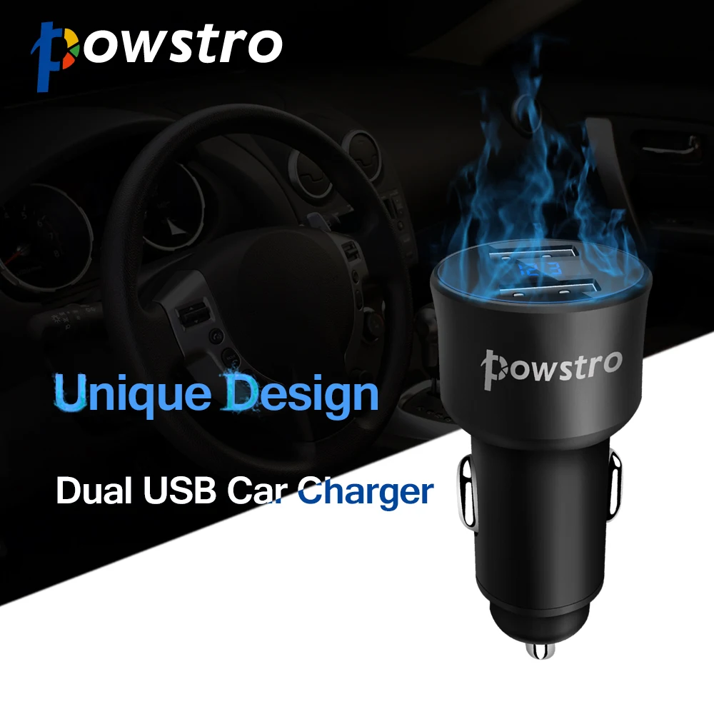 Автомобильное зарядное устройство с двумя USB портами и светодиодным