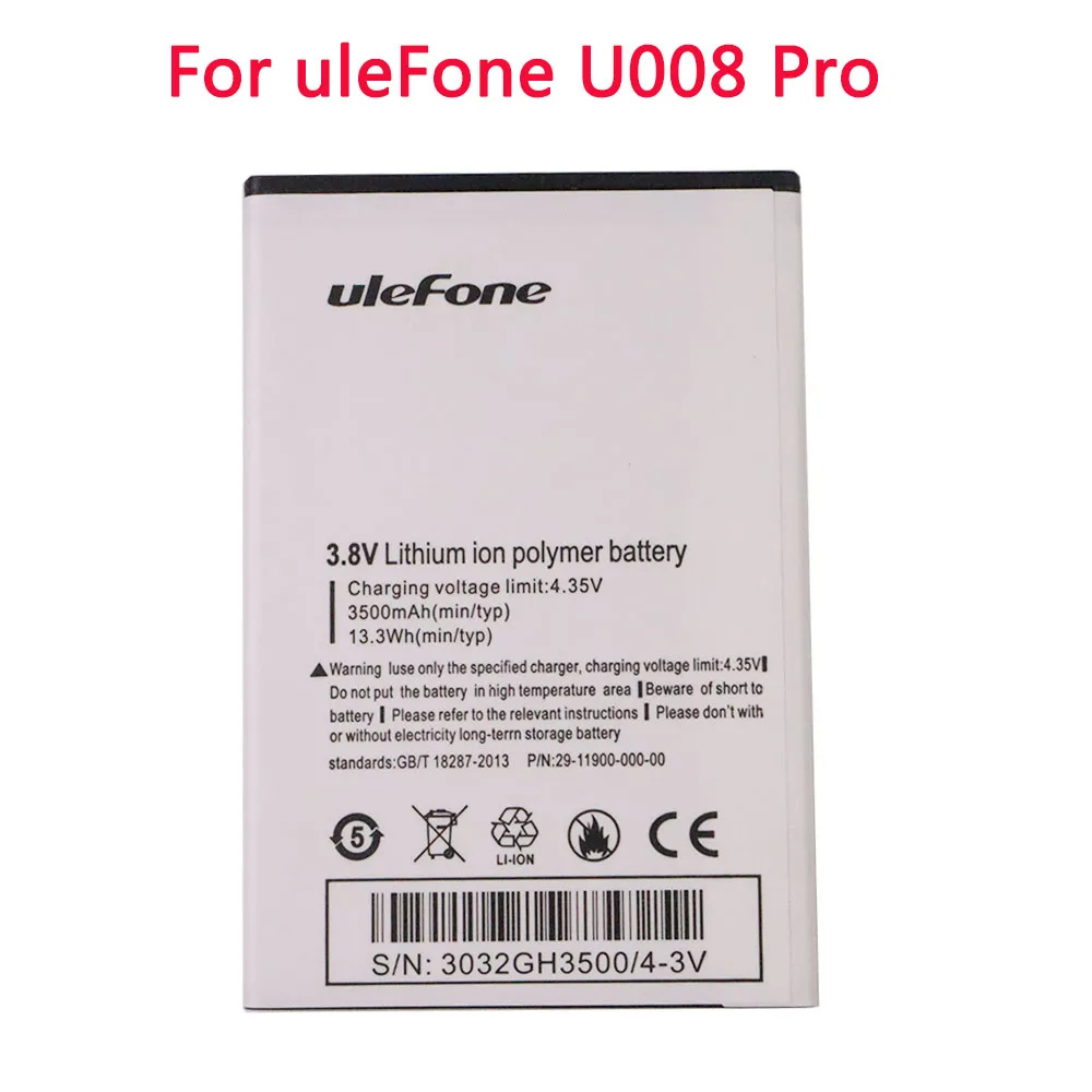 

High quality New 3500mAh Battery for uleFone U008 Pro 4G Smartphone 5.0inch MTK6737 Battery