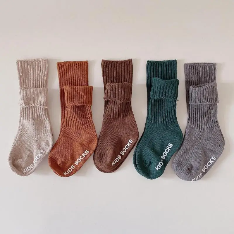 

5 Pairs/lot Cotton Baby Socks Candy Color Anti Slip Baby Girl Socks Newborn Baby Boy Socks for 1-6 Years Soft Kids Floor Socks
