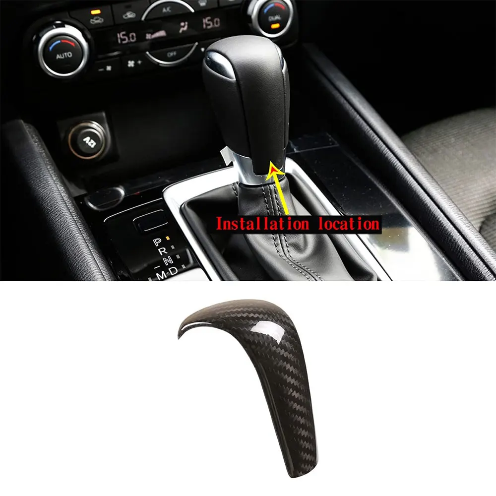 

Real Carbon Fiber car Interior Interior Control Variable Box knob Decorative Cover for All Mazda Series