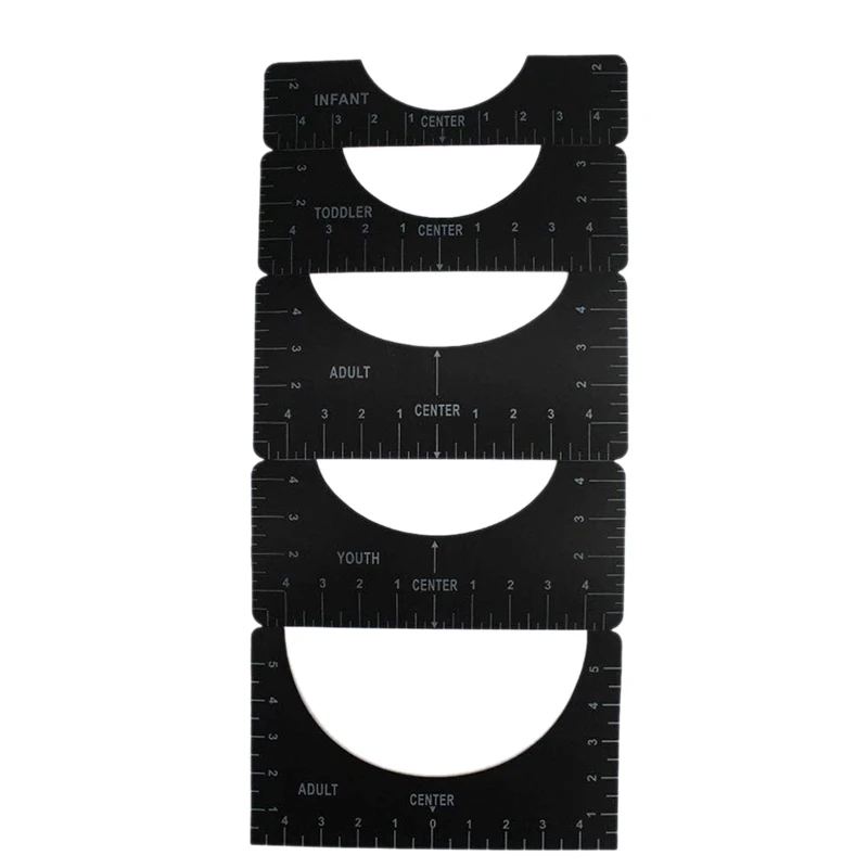 

5Pcs T-Shirt Alignment Ruler Tshirt Ruler Guide Vinyl Tee Shirt Measurement Tool for Making Center Design