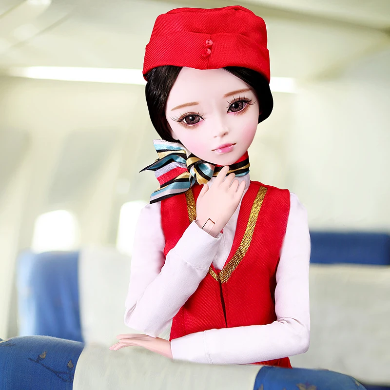 Ручная работа BJD Кукла одежда стюардесса Airhostess медсестры униформа Одежда для 55-60 см Bjd 1/3 девушки куклы игрушки куклы аксессуары