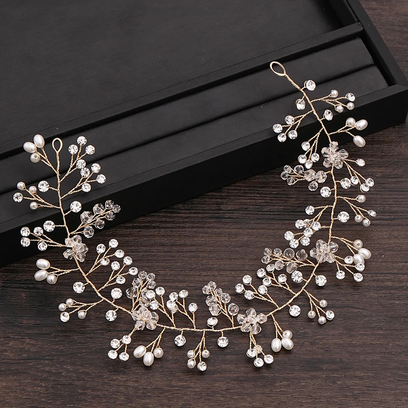 

Pearl Rhinestone Headband Wedding Hair Accessories Bridal Tiara Gold Wedding Headband For Women Hair Jewelry Ornaments Headpiece