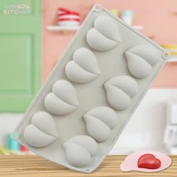 8 cavity heart shaped mousse cake mold diy peach heart dessert chocolate pudding silicone mold baking cake decoration accessorie