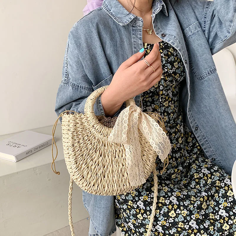 

Youda New Women's Straw Bag Shoulder Bag Summer Woven Fashion Simple Female Handbag INS Beach Vacation All-match Messenger Bag