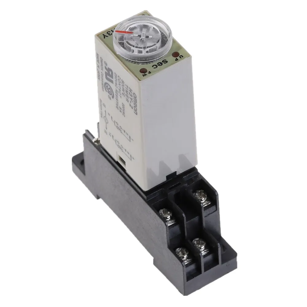 H3Y-2 AC 220V Таймер задержки Реле времени 0-3 сек с базой