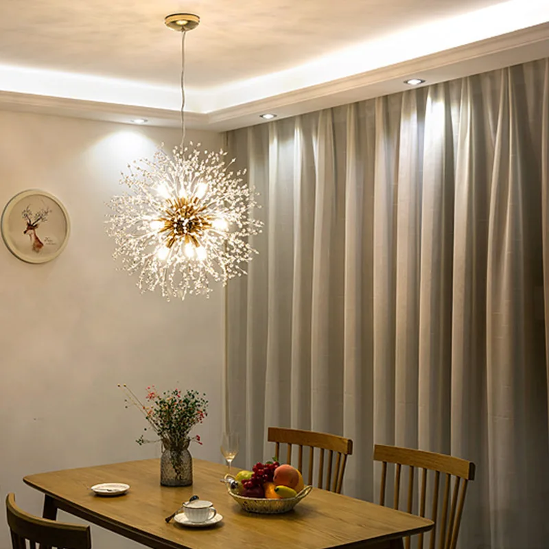 Pаспродажа Современная светодиодная люстра, светильник с прозрачными кристаллами, висячая лампа для спальни, гостиной, кухни, декоративное освещение ...