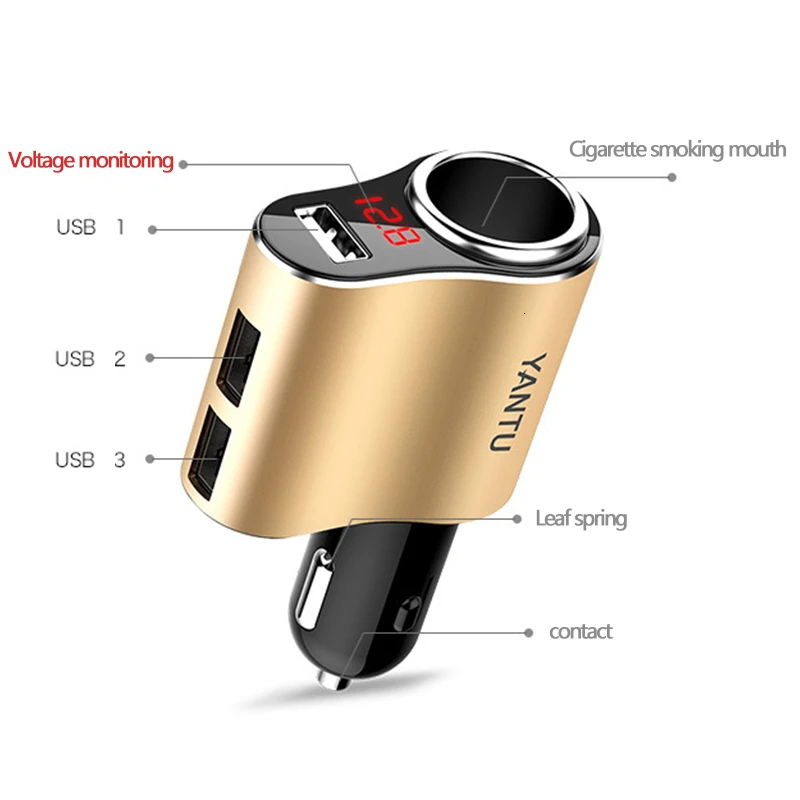 3 Порты USB адаптер для быстрого автомобильного Зарядное устройство мобильный